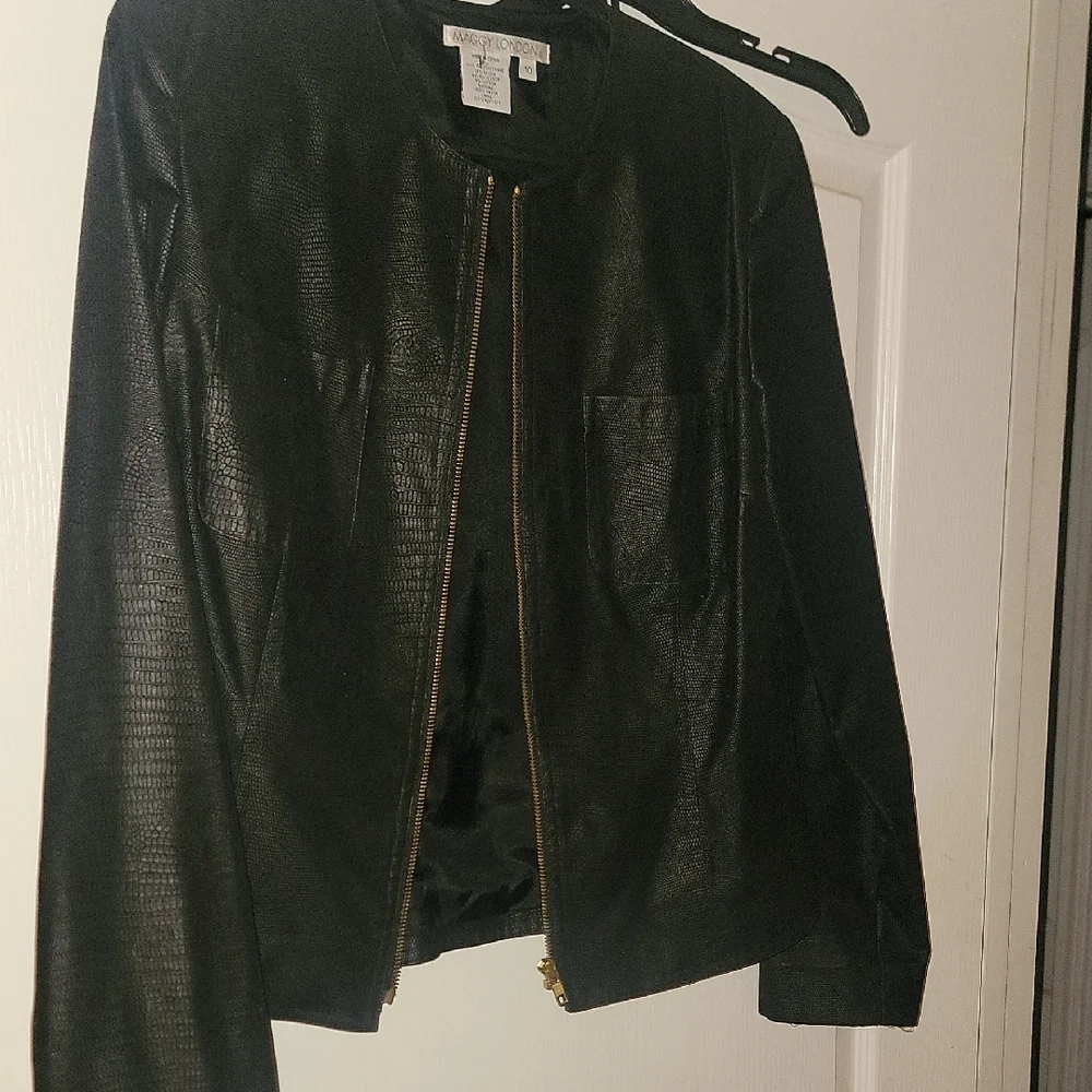 Maggy London Black Leather Jacket - Picture 1 of 3